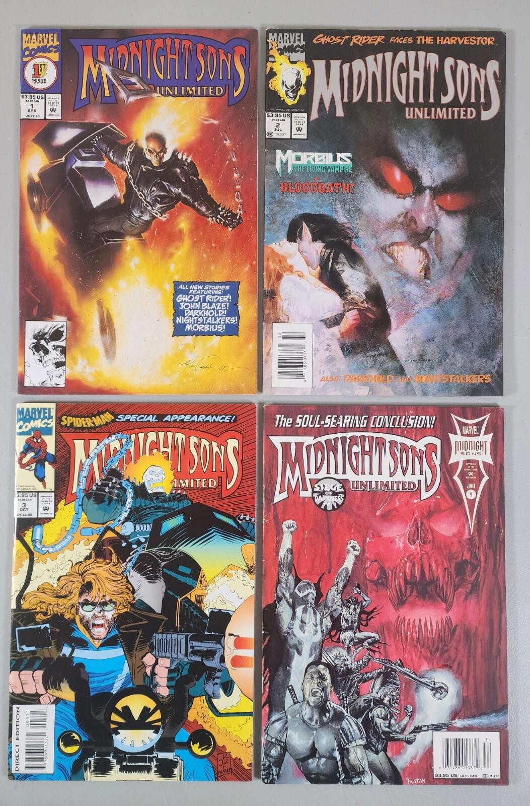Midnight Sons Unlimited #1 2 3 4 Direct Newsstand Mix Marvel 1993