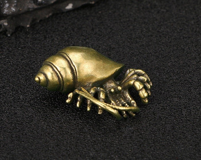 Brass Hermit Crab Hermit Crab Statue Small Sculpture Ornament Decoration Gift