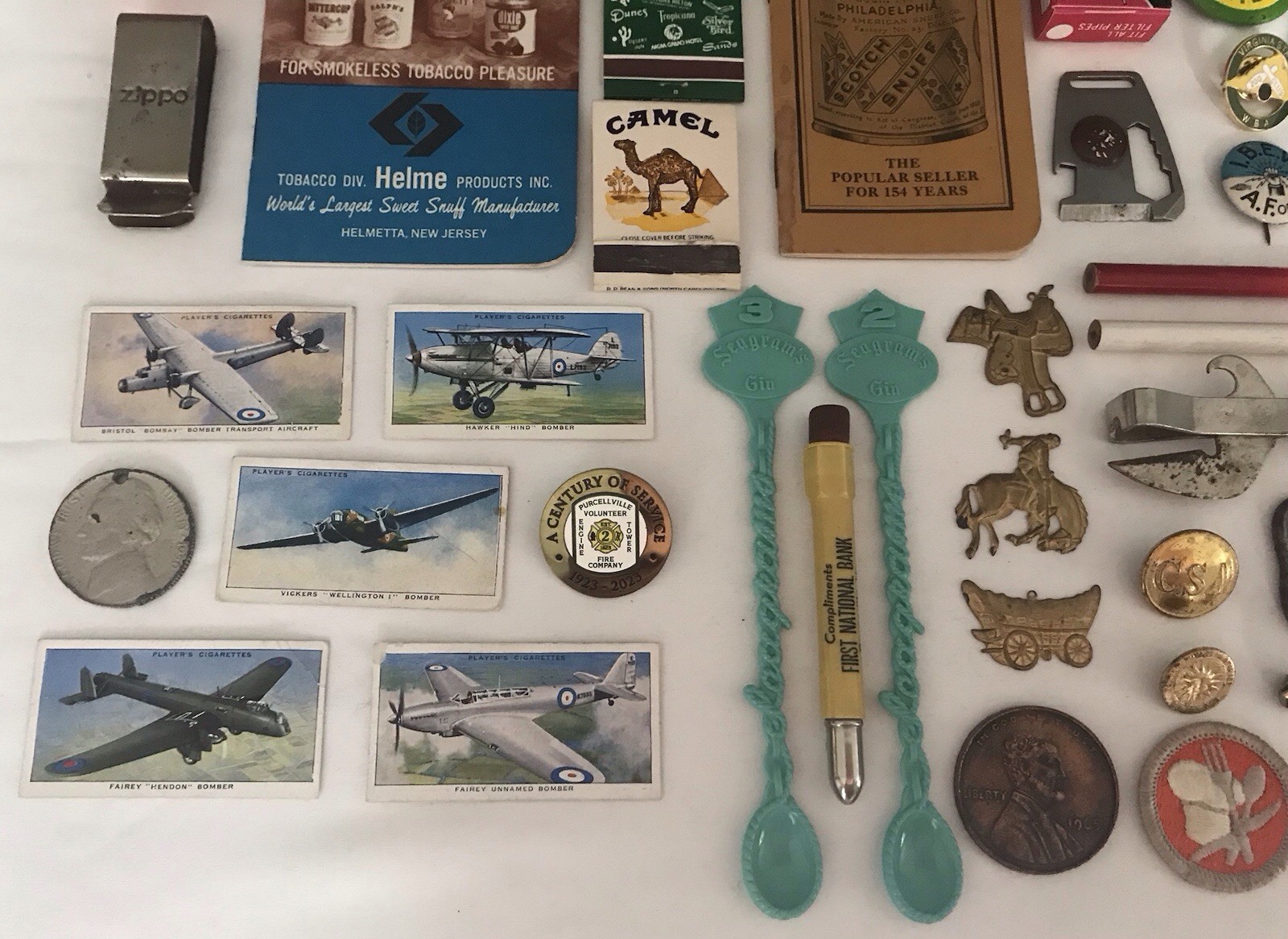 VTG Junk Drawer Estate Lot ~ Military/Avon/Knives/Scout/Seagrams/Zippo/Cigar 55+