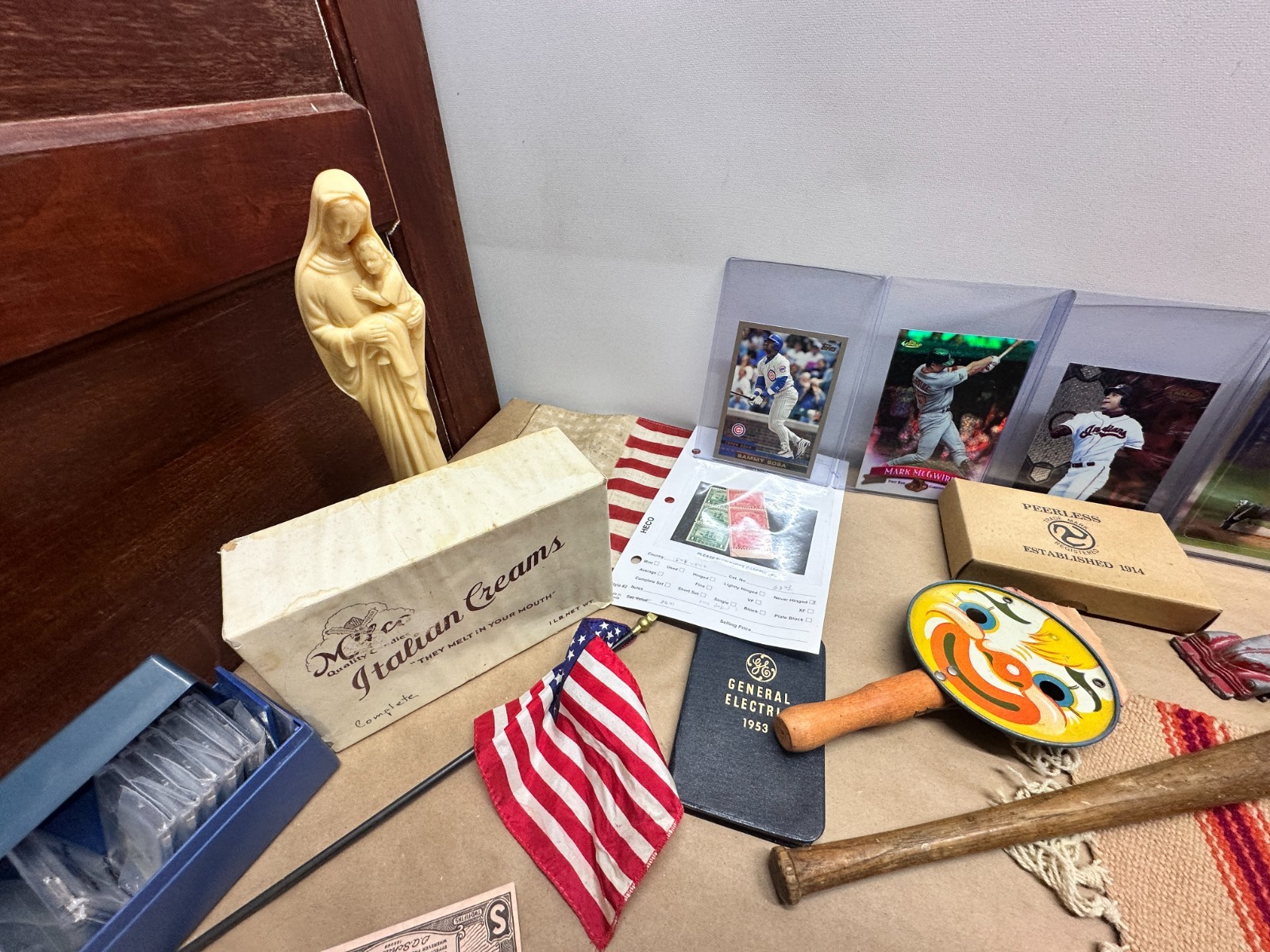 Junk Drawer Lot #5 – Random Antique Vintage Smalls – Coins Cards Jewelry Money