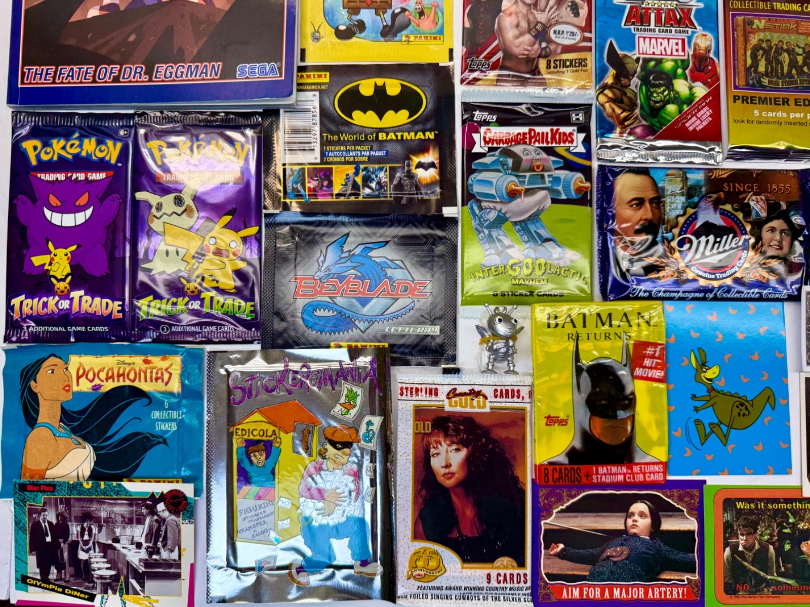 Junk Drawer Lot Non-Sports & Sports Cards Packs Wonder Woman Sonic Pokemon