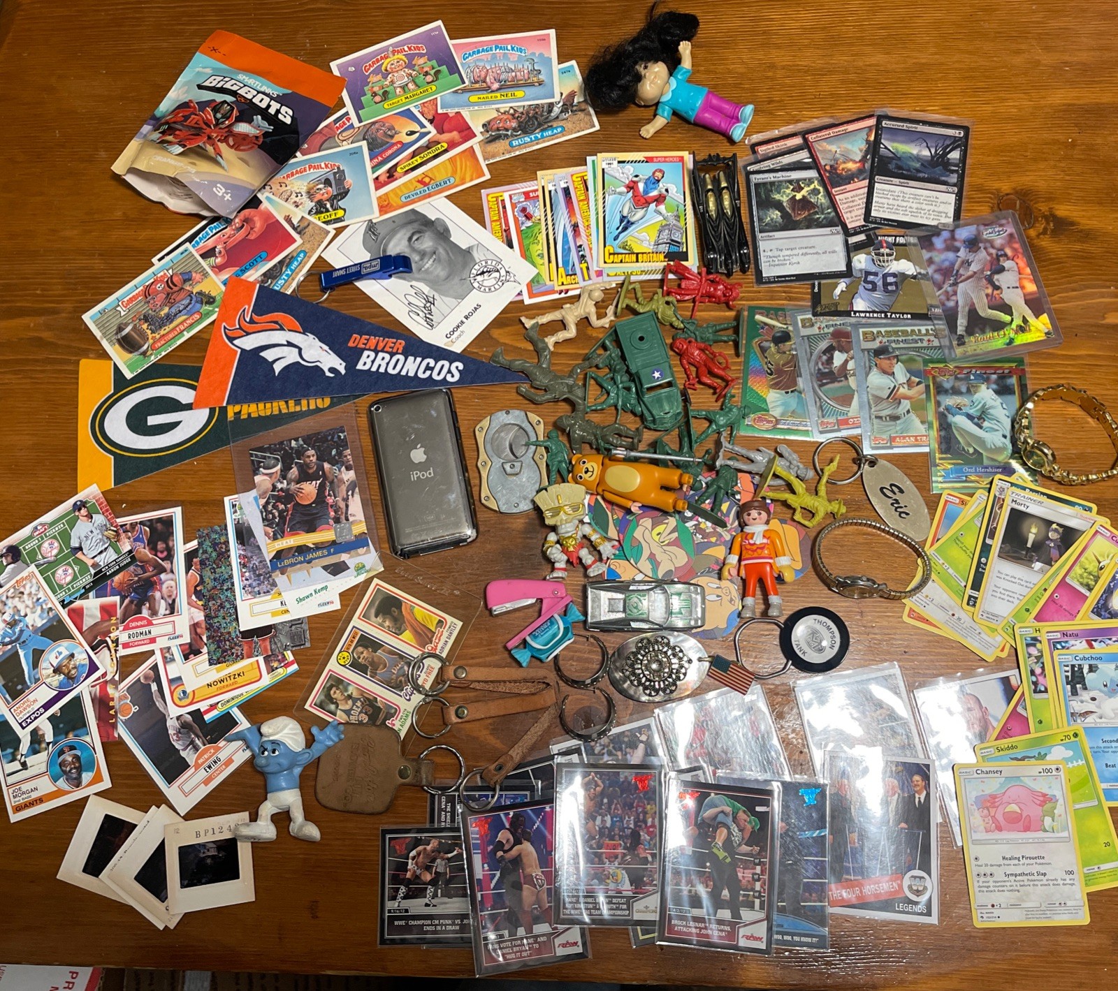 Vintage Junk Drawer Lot – Toys, Cards, GPK, Keychains, Watches, Jewelry, Pokémon