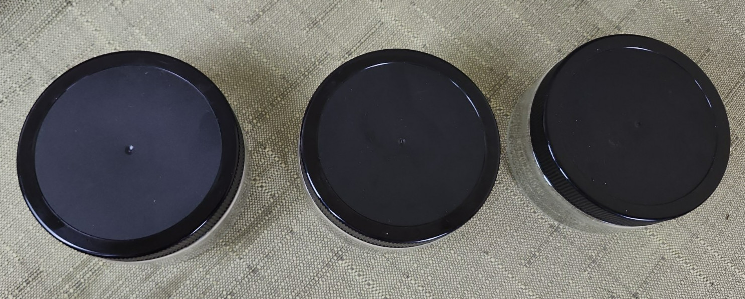 Junk Drawer Lot of 10 New Clear Plastic Containers with Black Lids, Two Sizes