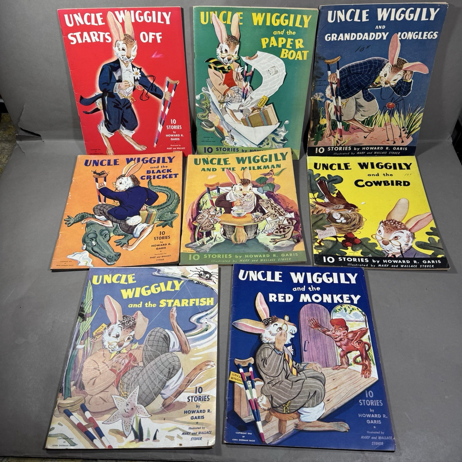 Uncle Wiggily Softcover Children Books by Howard Garis 1943 Lot of 8