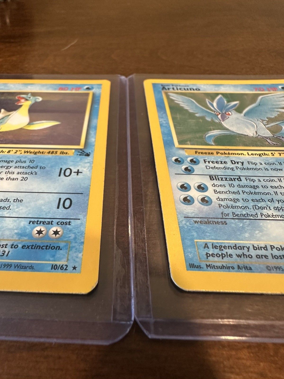 Holographic Pokemon Cards Articuno, Kangaskhan, Lapras, Aerodactyl Base Set