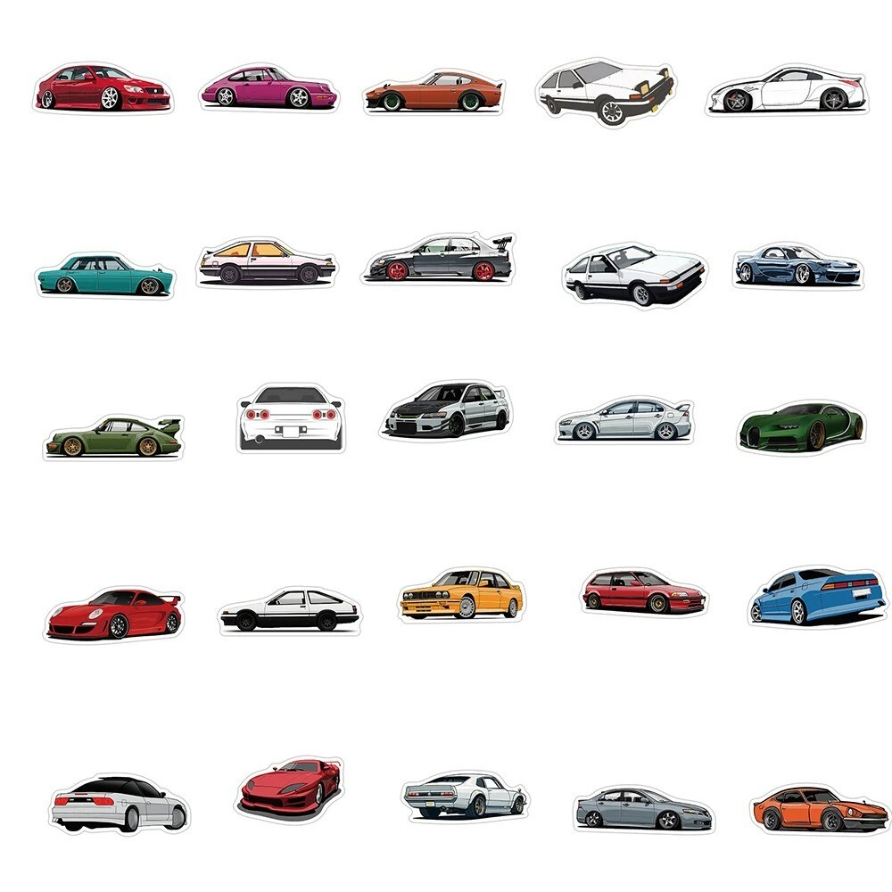 100PCS JDM Retrofit Racing Car Graffiti Stickers Laptop Guitar Luggage New