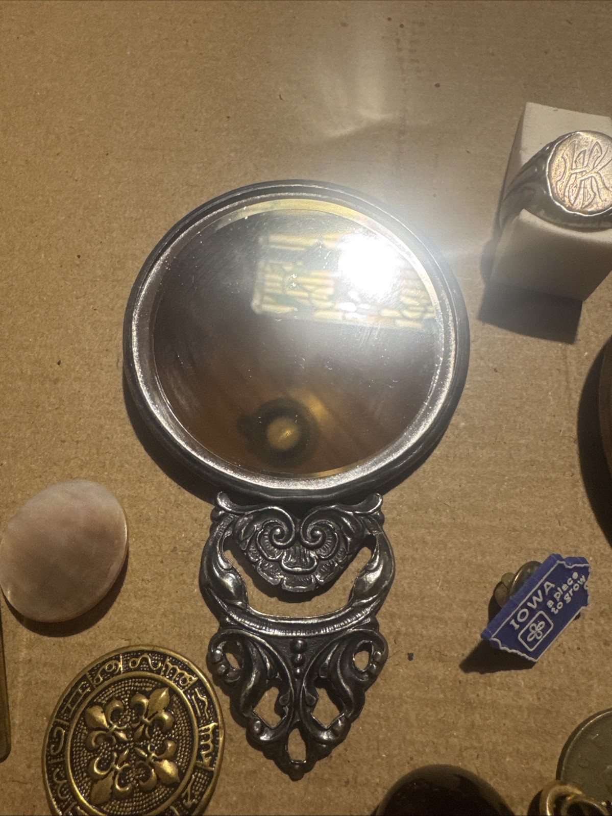 Nice Junk Drawer Hans Jenson Denmark Silver Plate Mirrors, Silver Ring? & More