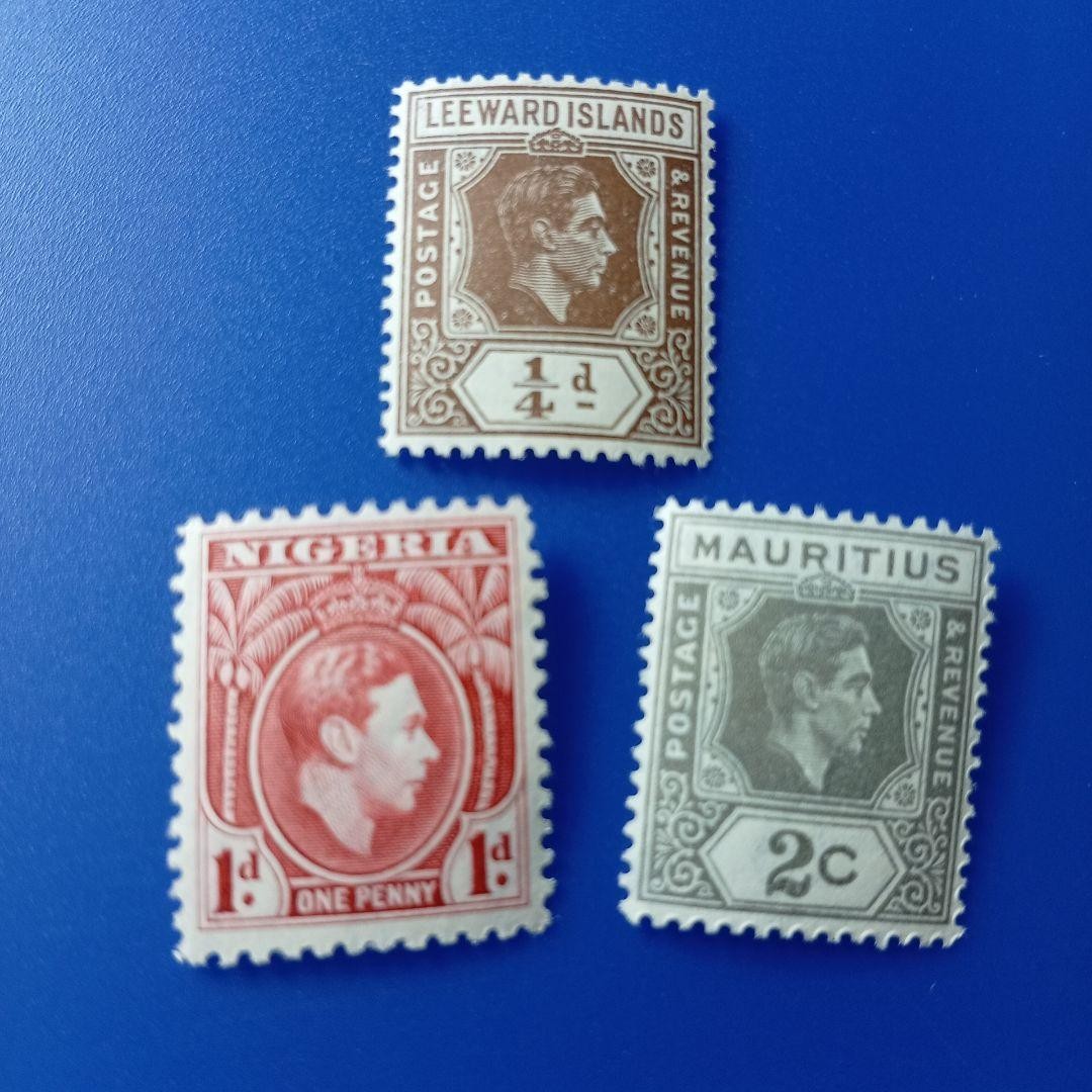 Foreign stamps Multiple British colonies 1930s King George VI 3 types