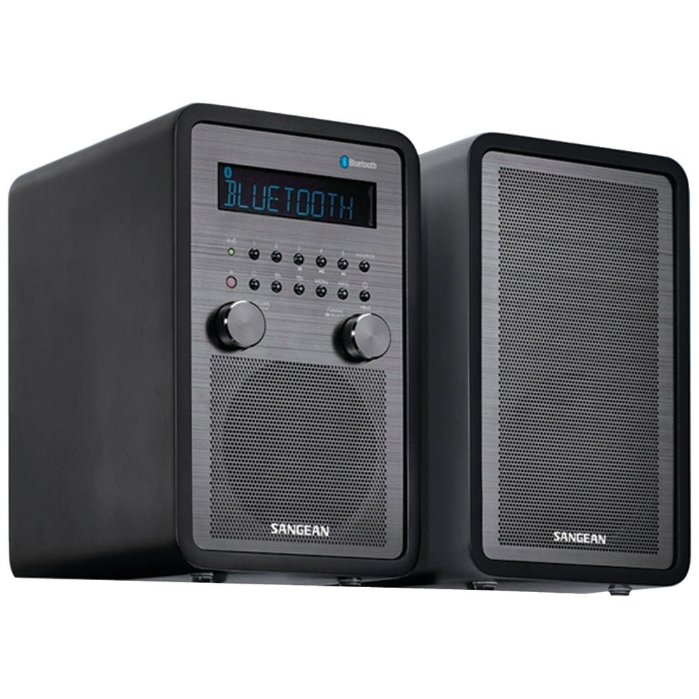 Sangean WR-50P AM/FM Receiver Bluetooth Wood Cabinet Black
