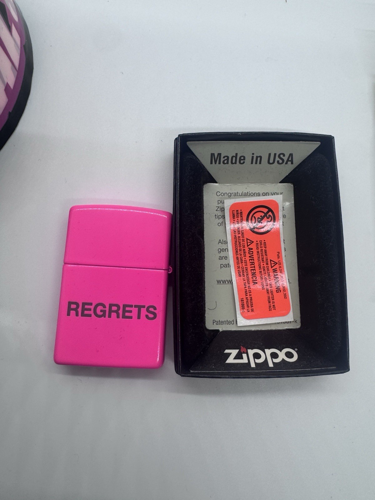 Lot Of Anti Social Social Club Items Towel, Tape, Stickers And No Regrets Zippo