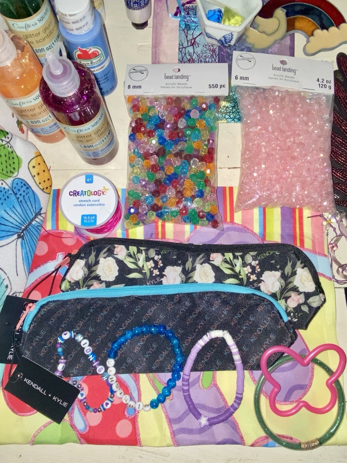 8.8 lb Women Butterfly Art Fun Colorful Trinkets Collectibles Junk Drawer Lot