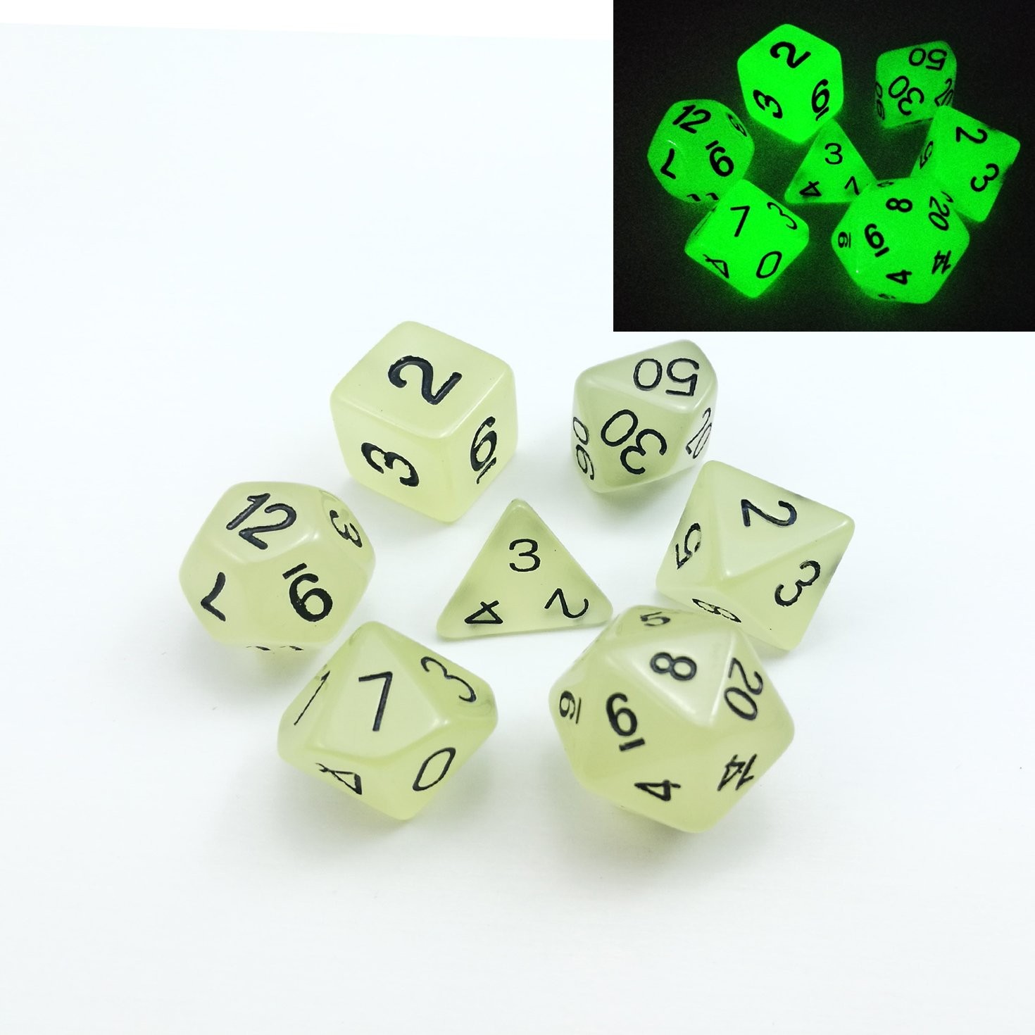 BESCON DICE Die Role Playing Game D4 Plastic Black Set of 7 large Functional