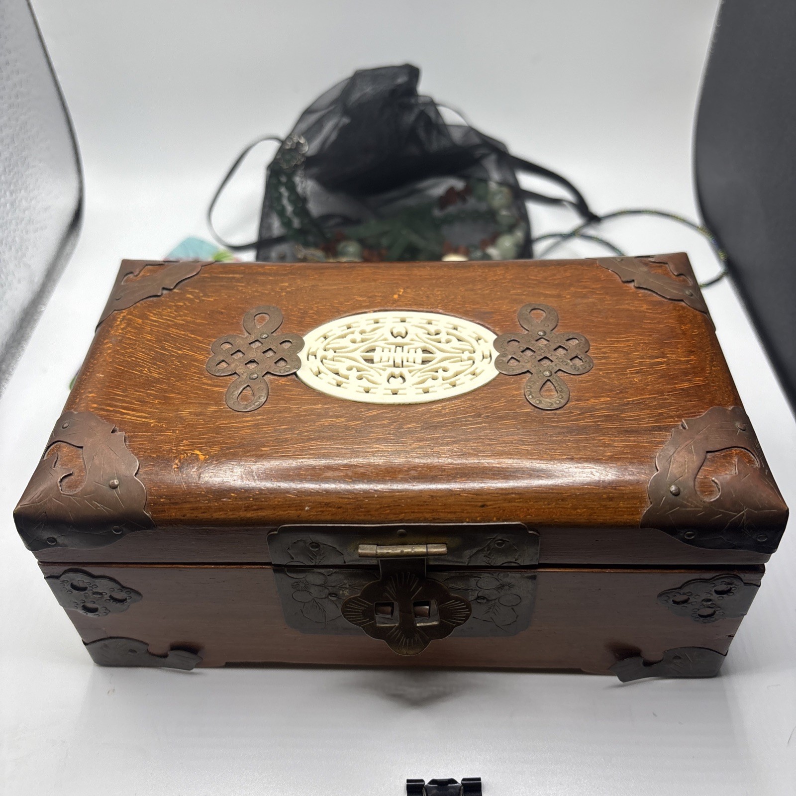 Asian Box Lot Of Collectibles- Silver, Brooches, Etc. Nice Lot!