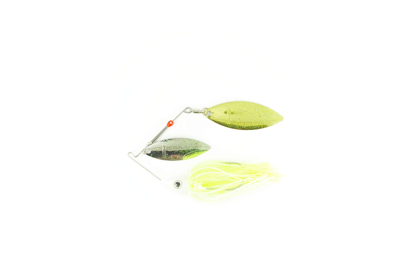 Nichols Pulsator Double Willow Spinnerbait 3/4oz White Chartreuse Gold