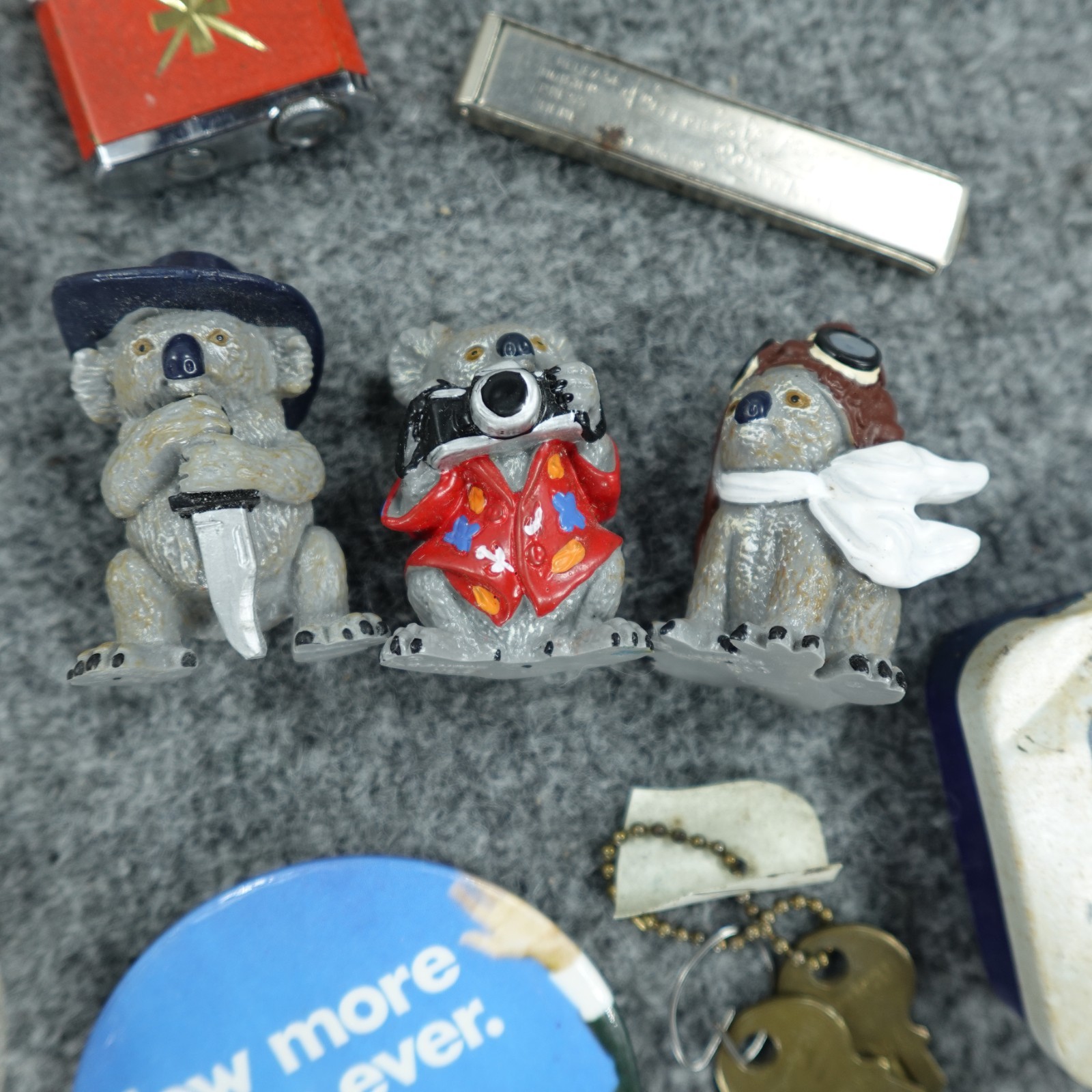 Junk Drawer Lot Lighters Coins Patches Cards Pins Buttons Mixed Smalls Grandpa🔥