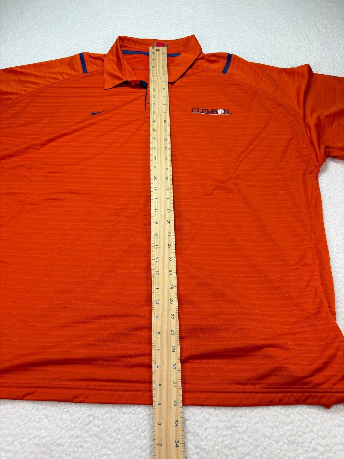 Clemson Tigers Nike Shirt Men 3XL Dri Fit Authentic Polo NCAA Football Shirt