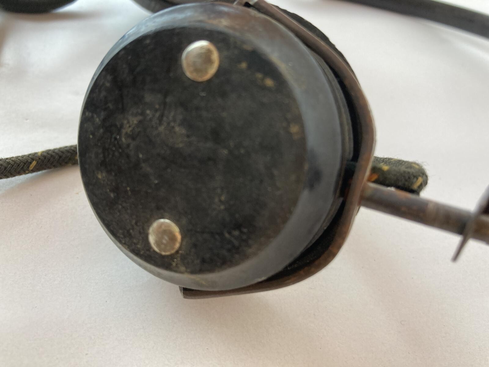Vintage Radio Telephony Headset Bakelite Earpieces 1/4 inch Plug