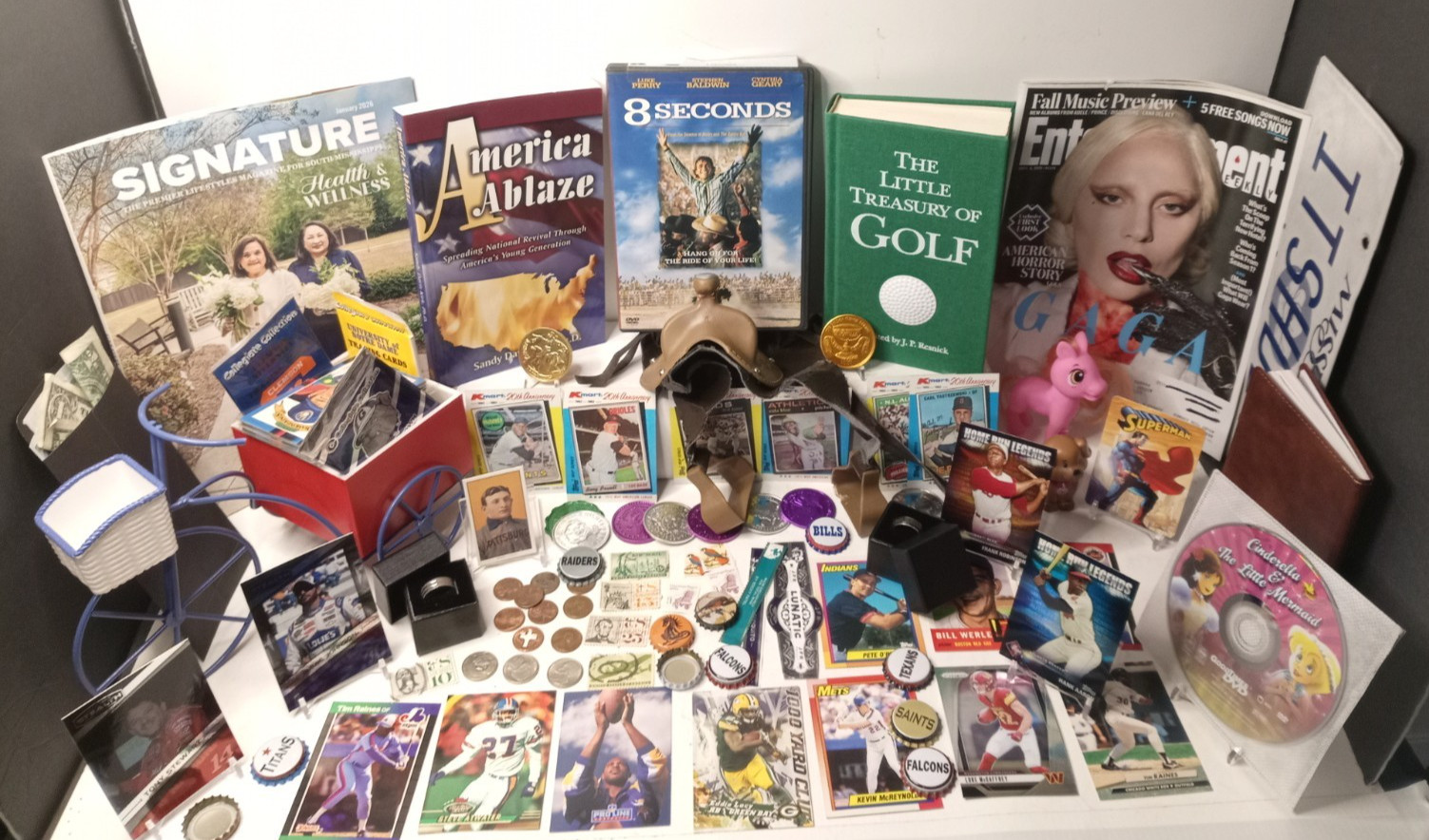 Huge Junk Drawer Lot Collectibles Trading Cards, Coins, & More #620HB