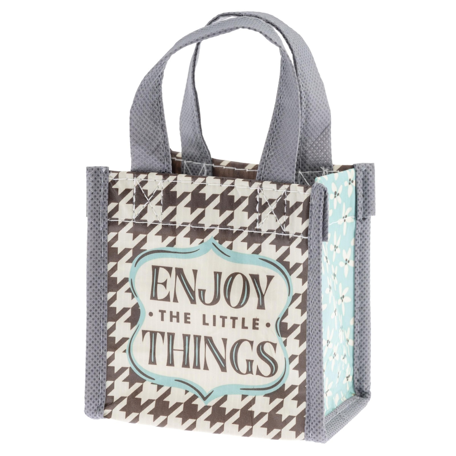 Karma Reusable Houndstooth Gift Tote Bag with Handles