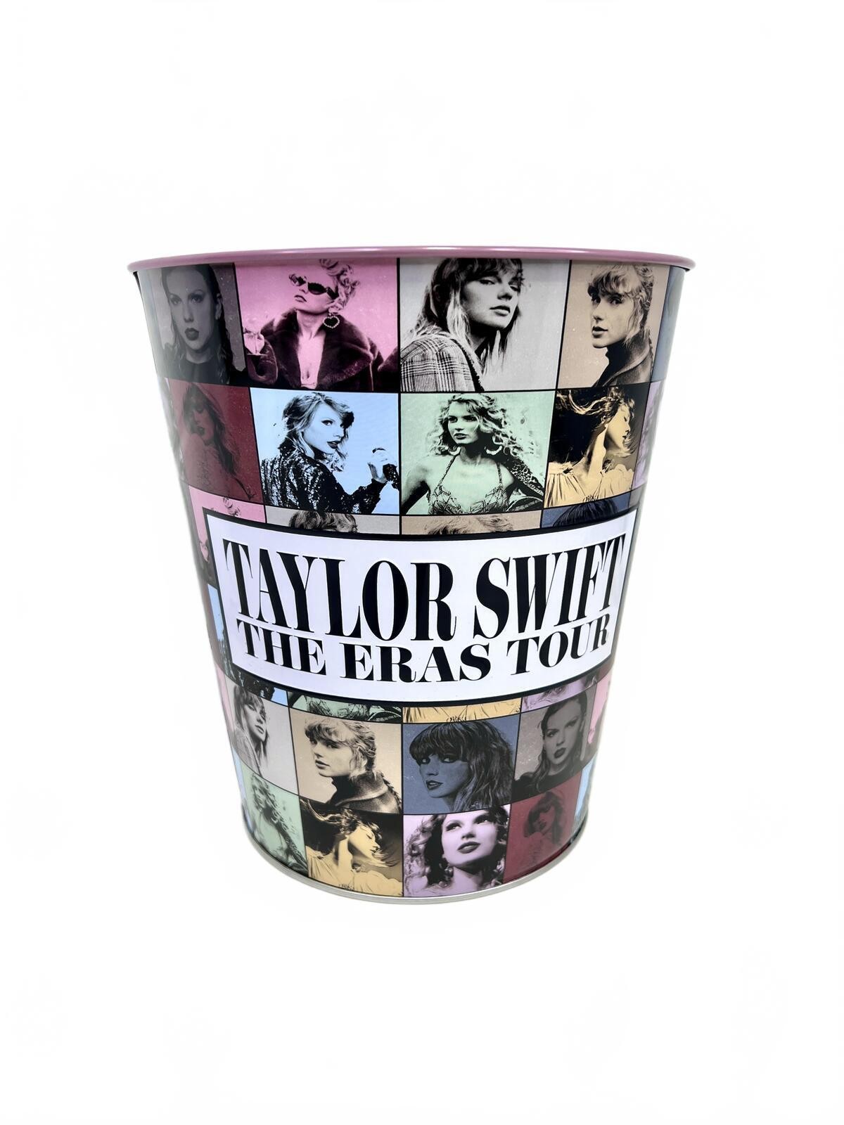 Taylor Swift The Eras Tour Merch 8″ Metal Popcorn Swifties Wastebasket NEW