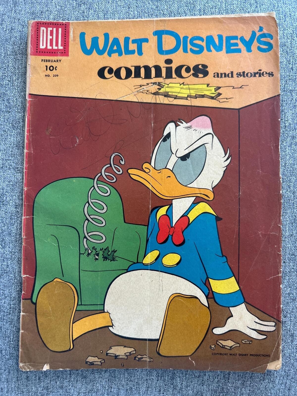 Walt Disney Signed Autographed Donald Duck Comic Book w/ COA Rare