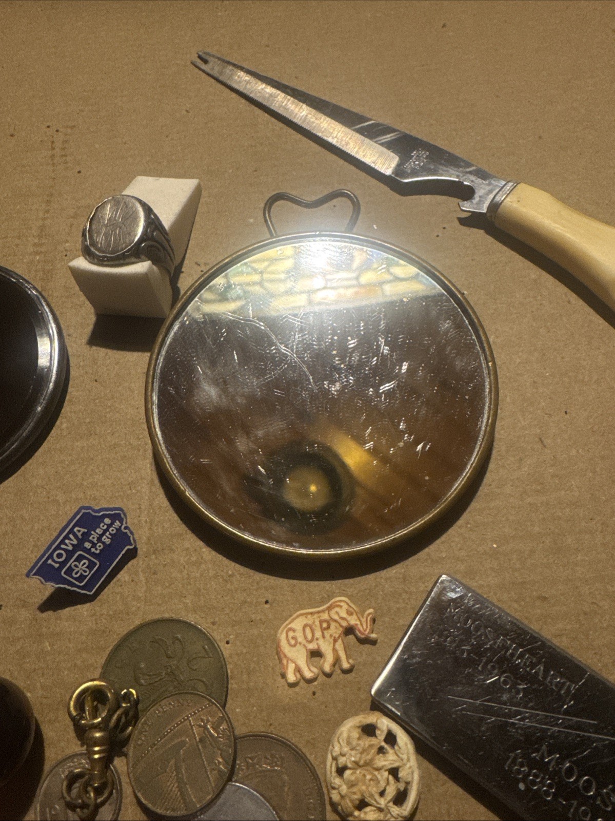 Nice Junk Drawer Hans Jenson Denmark Silver Plate Mirrors, Silver Ring? & More