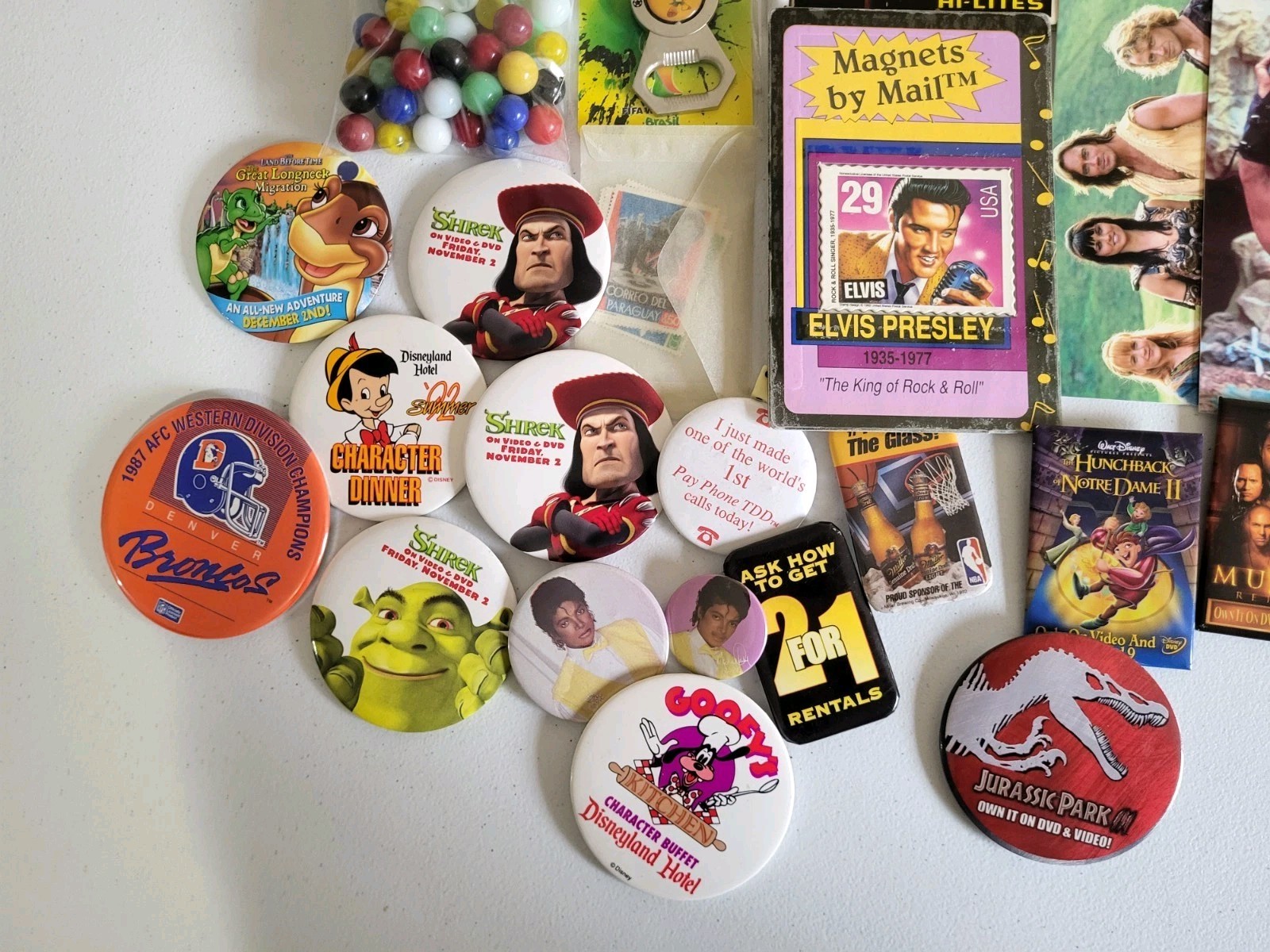 Vintage Mixed Junk Drawer Lot Estate Sale Find Pins Patches Jewelry Disney