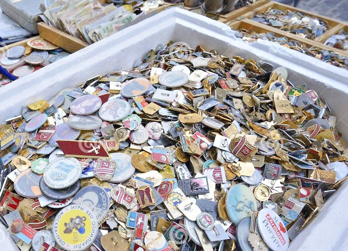 5 pound box lot of New & Old collectible items from estates-See details-#FD25
