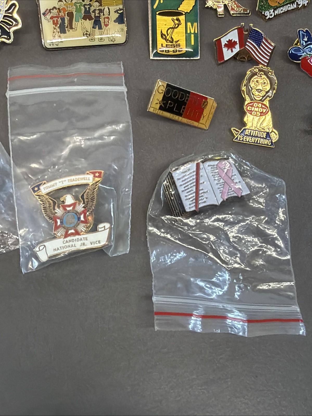 VTG Lapel Pins Lot – Vfw, Michigan, Travel, Flag, Eagle, Conventions #1 ms1