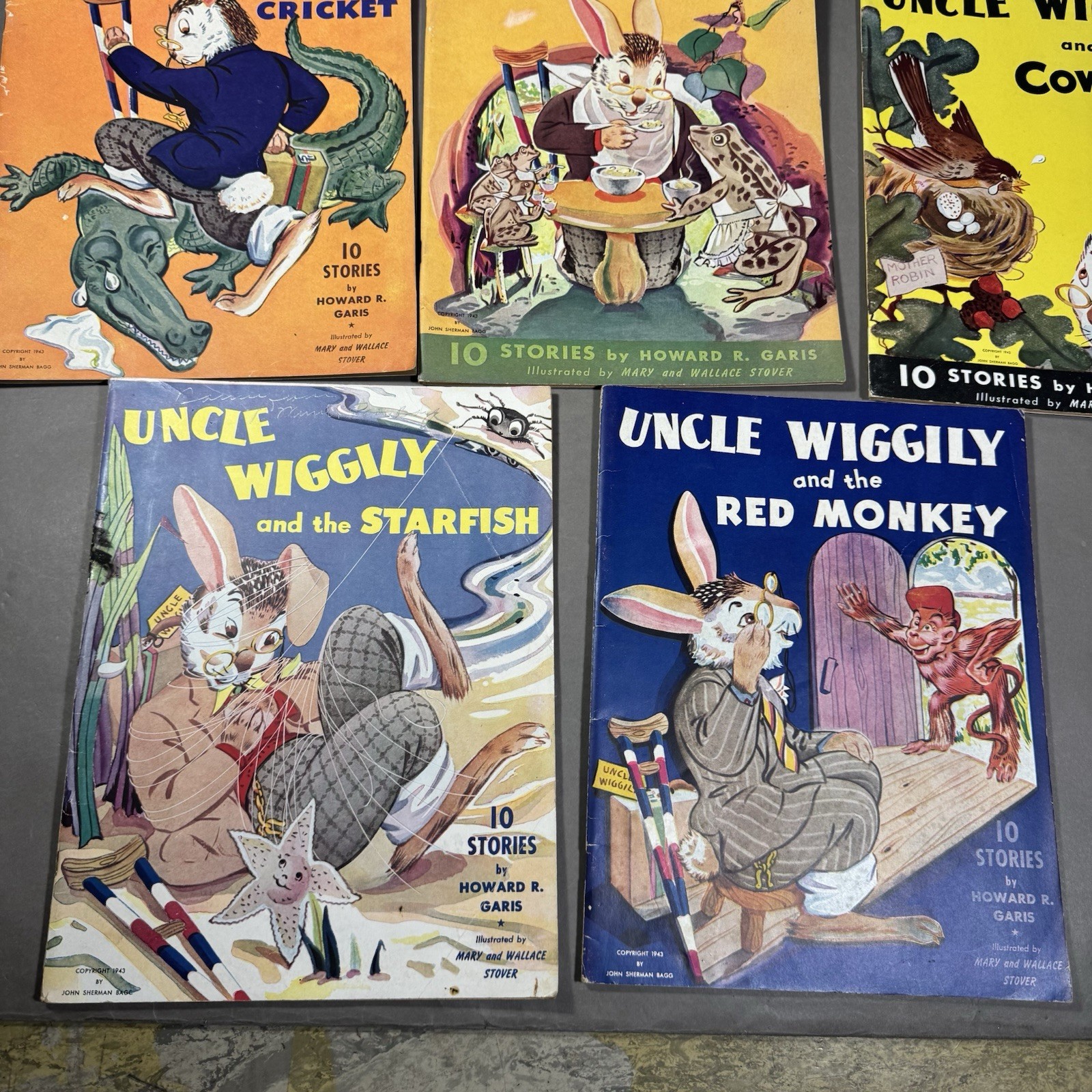 Uncle Wiggily Softcover Children Books by Howard Garis 1943 Lot of 8