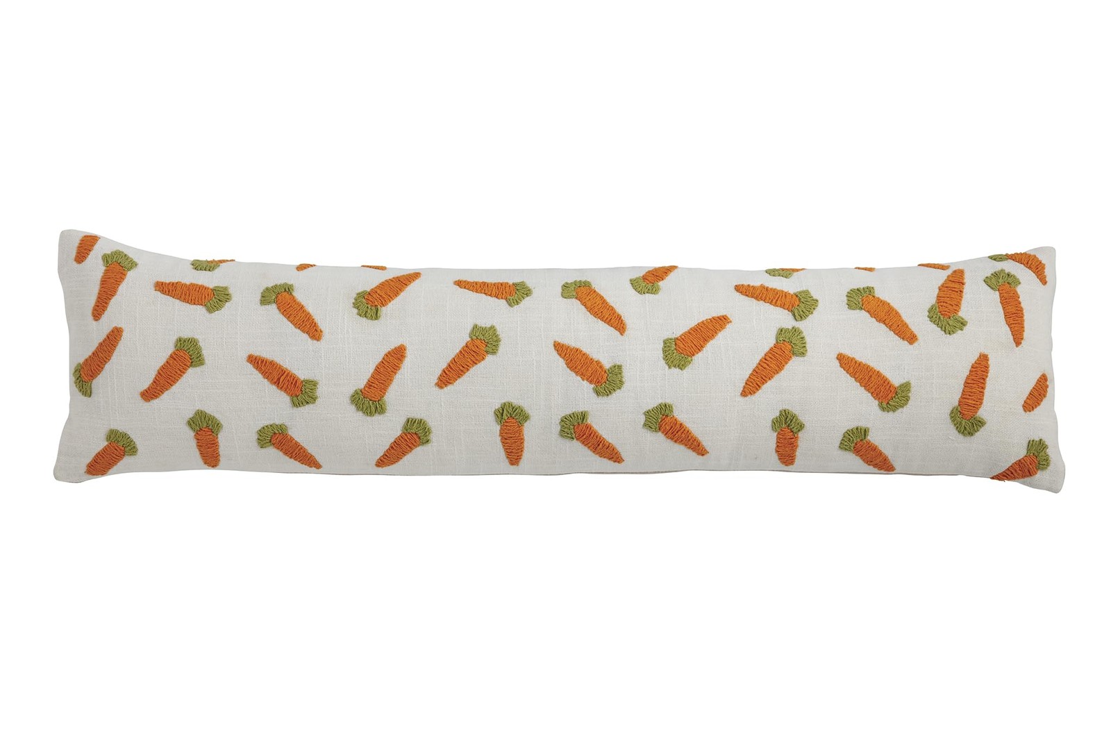 Mud Pie Easter Carrot Long Embroidery Pillow