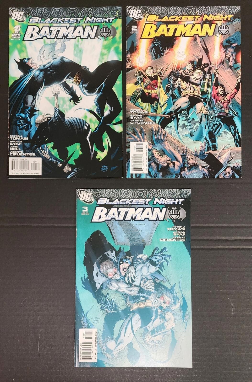 Blackest Night Batman #1 2 3 NM Complete Full Series Set Lot 2009 DC Comics