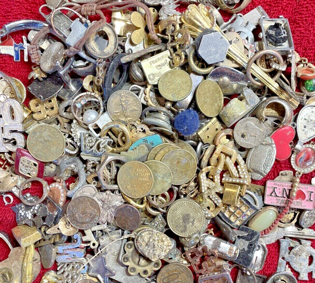 Estate Lot- Junk Drawer Old & new MIXED ITEMS-Jewelry, Trinkets, Coins, watch-87