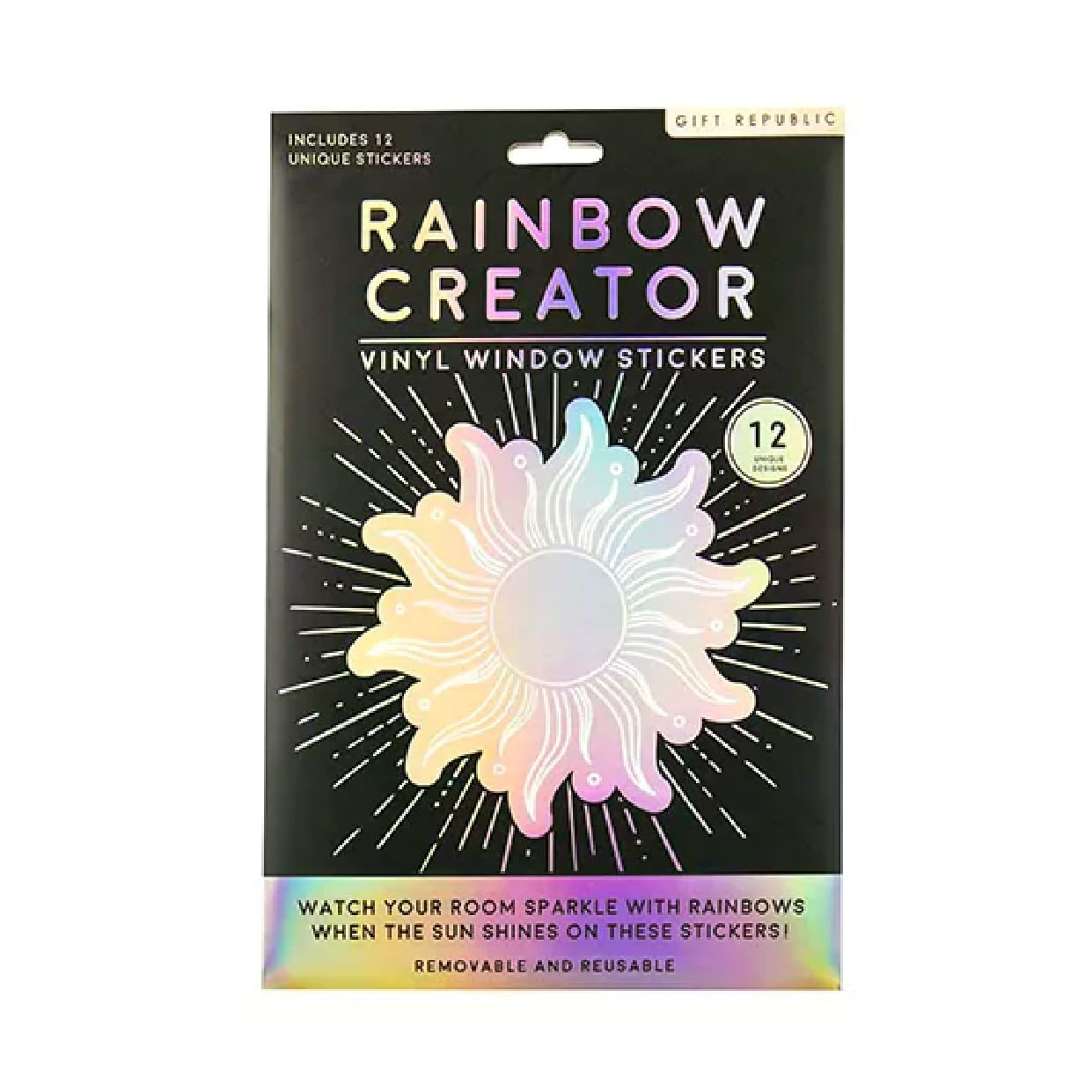 Gift Republic Rainbow Creator Window Sticker, Multicolor, Vinyl, Pack of 12