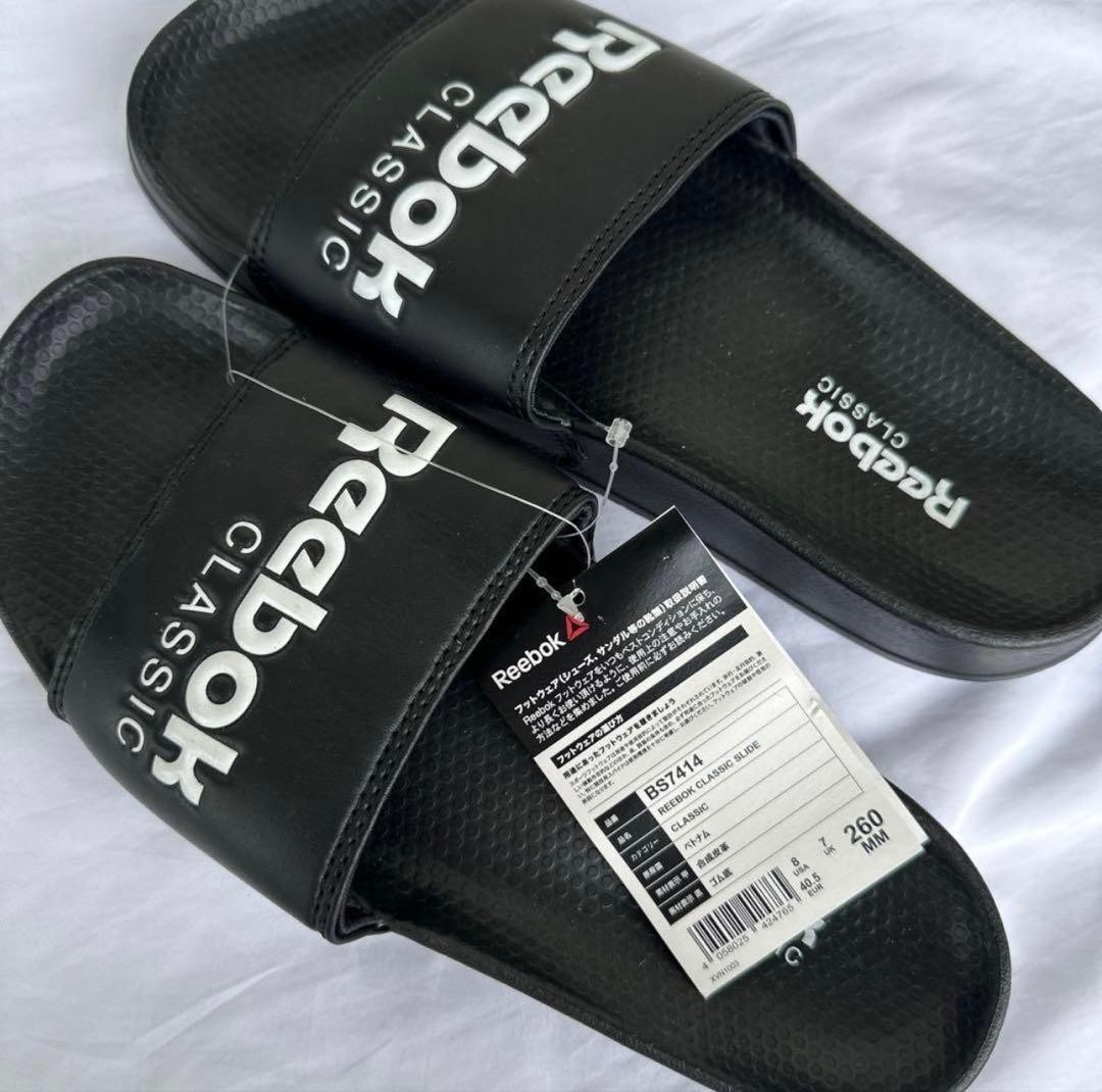 [New] 26cm Reebok CLASSIC Slide Sandals Black