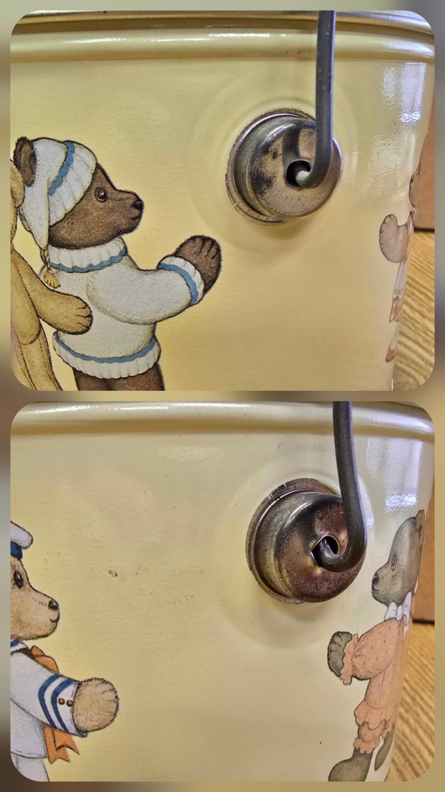 Collectible tin, Teddy Bucket with handle The Popcorn Factory