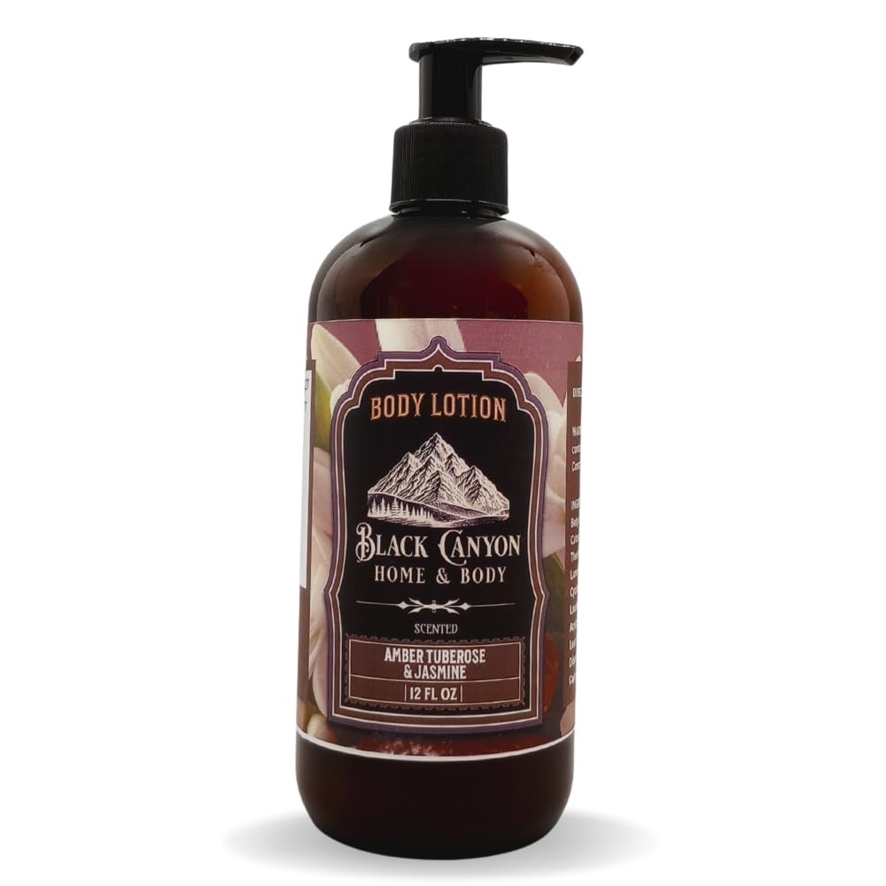 Black Canyon Amber Tuberose Jasmine Lotion 12oz Lanolin Jojoba Body Care