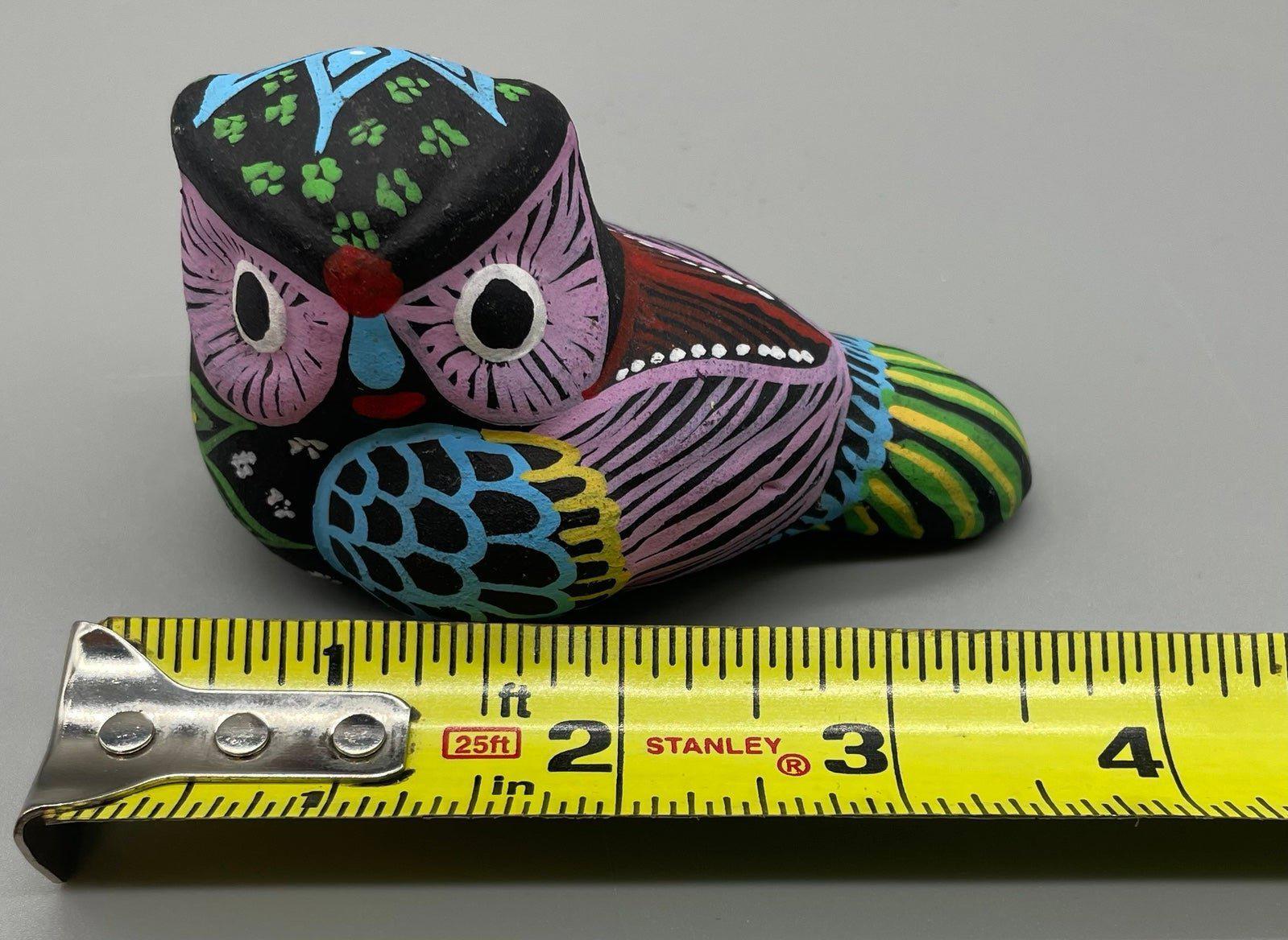Colorful Hand-Painted Owl Decorative Figurine Made in Mexico