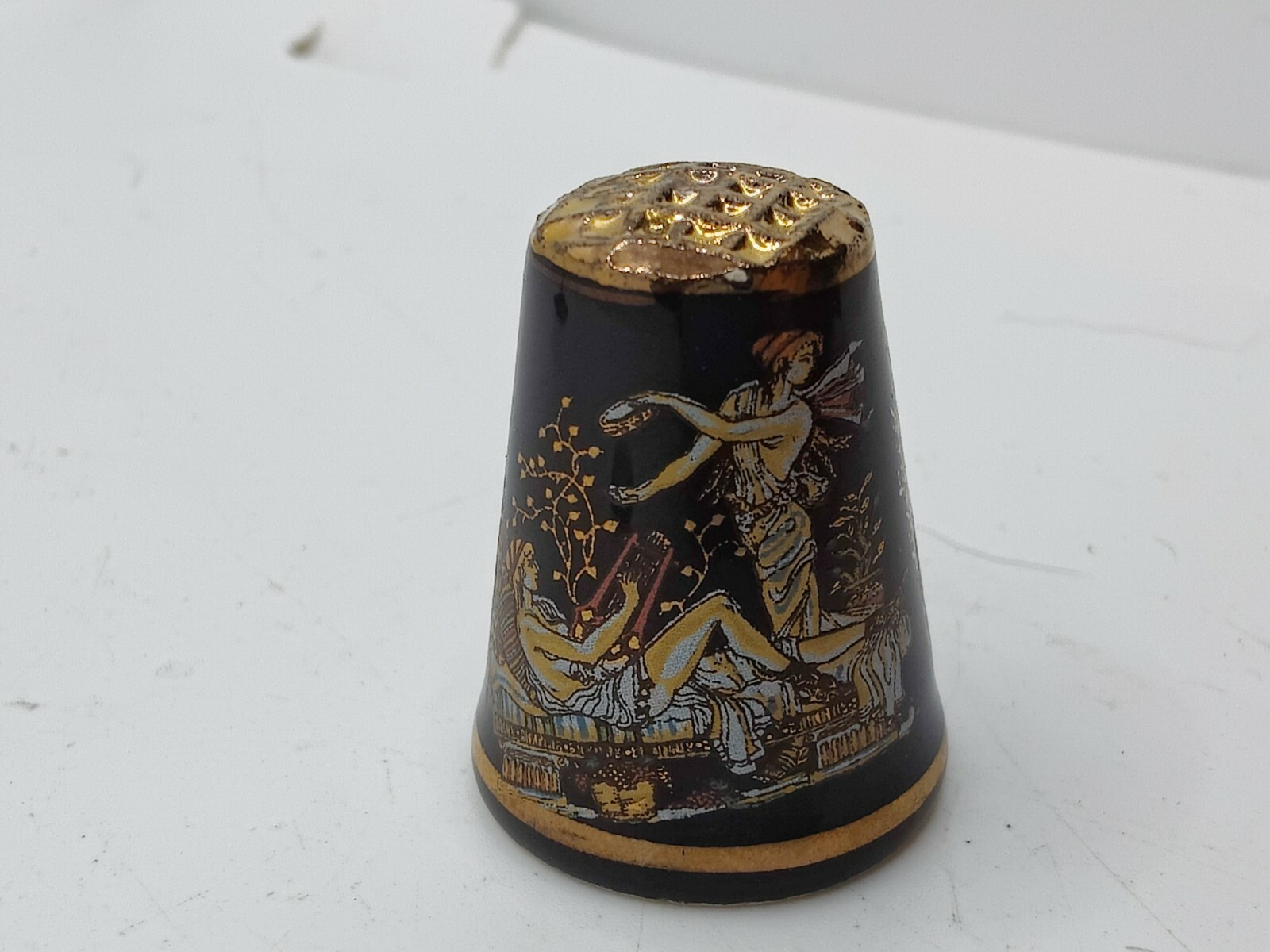 Sewing Thimble Souvenir Roman Greek Scenes Black ThimbleZ100