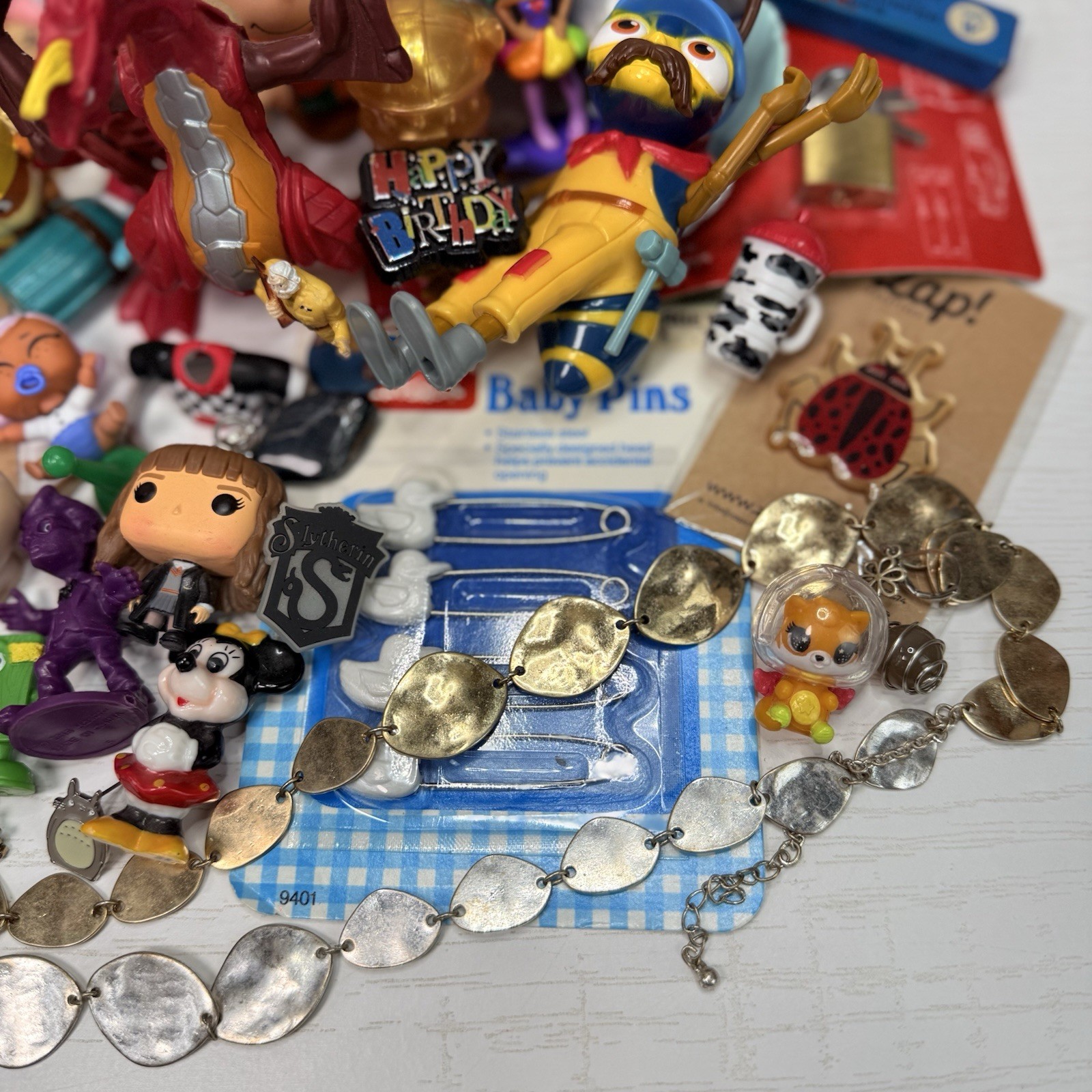 Junk Drawer Mixed Lot Assorted Smalls Toys Trinkets 2.43 Pounds