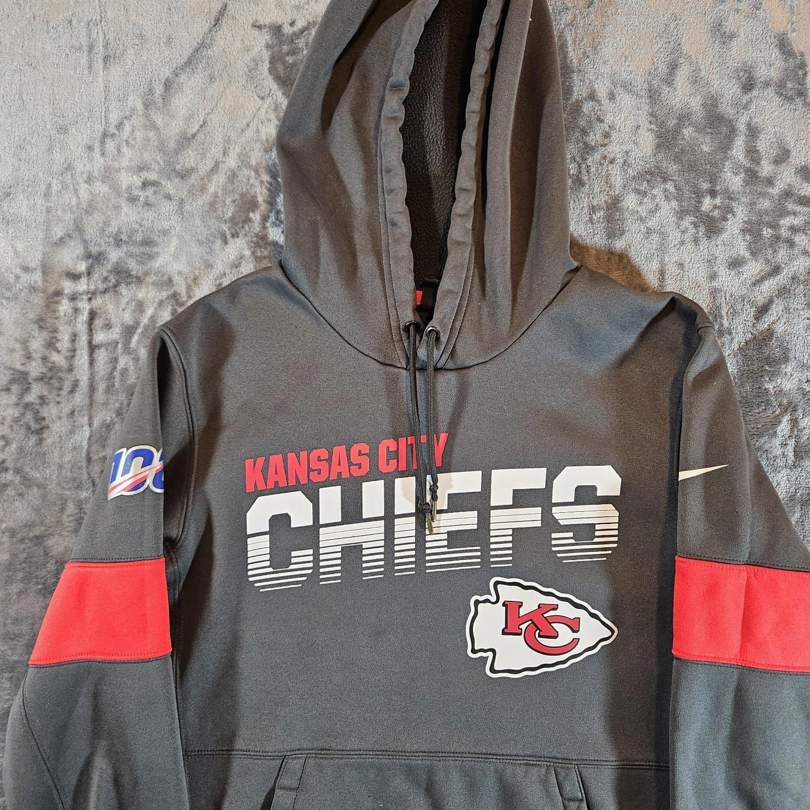 Nike KC Chiefs 2019 Unisex S NFL 100 Anniversary Hoodie Gray
