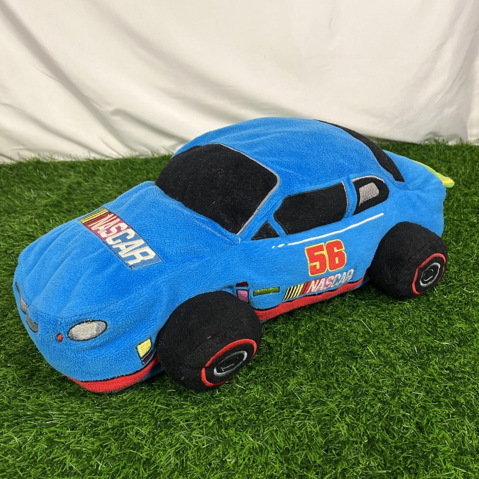 Rare Y2K NASCAR Martin Truex Junior Plush Car Pillow 56 Blue Green 19″ Dan River