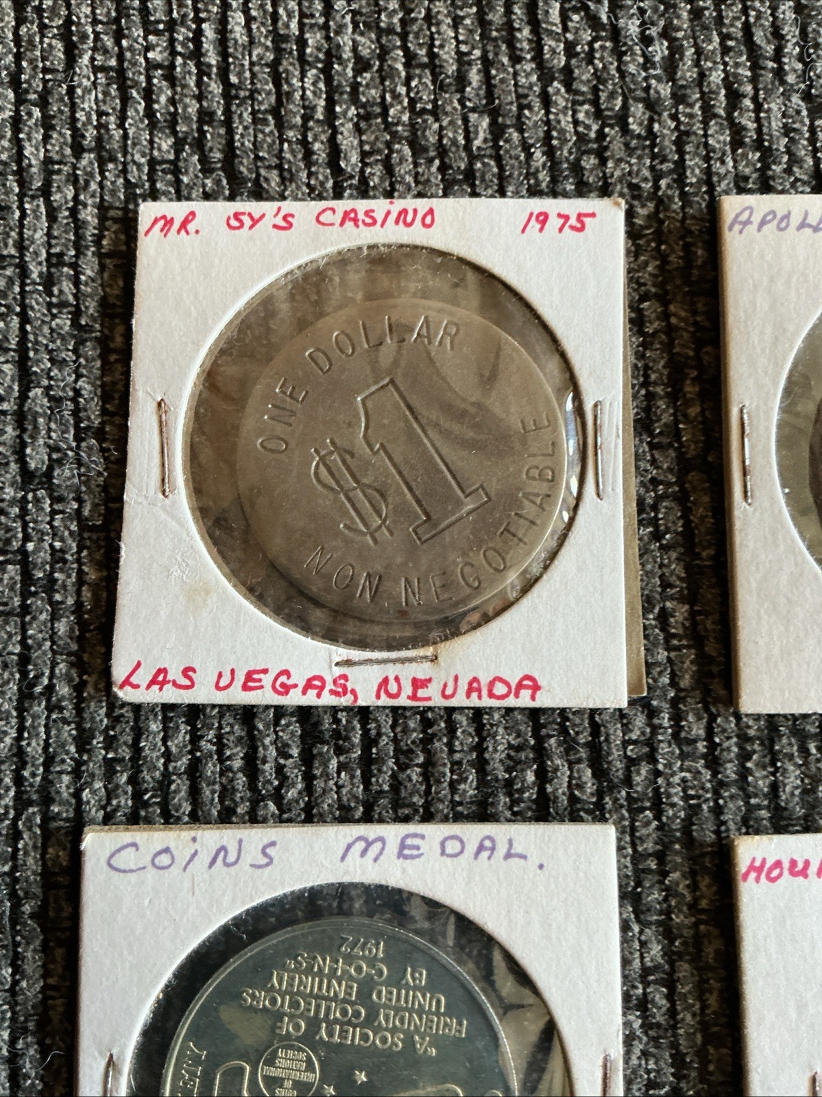Collectible Junk Drawer Coin Lot 4 LARGE TOKENS VARIOUS