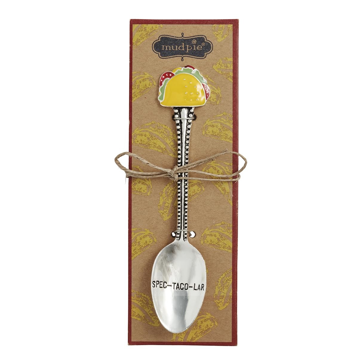 Mud Pie Silver Metal Taco Enamel Salsa Spoon