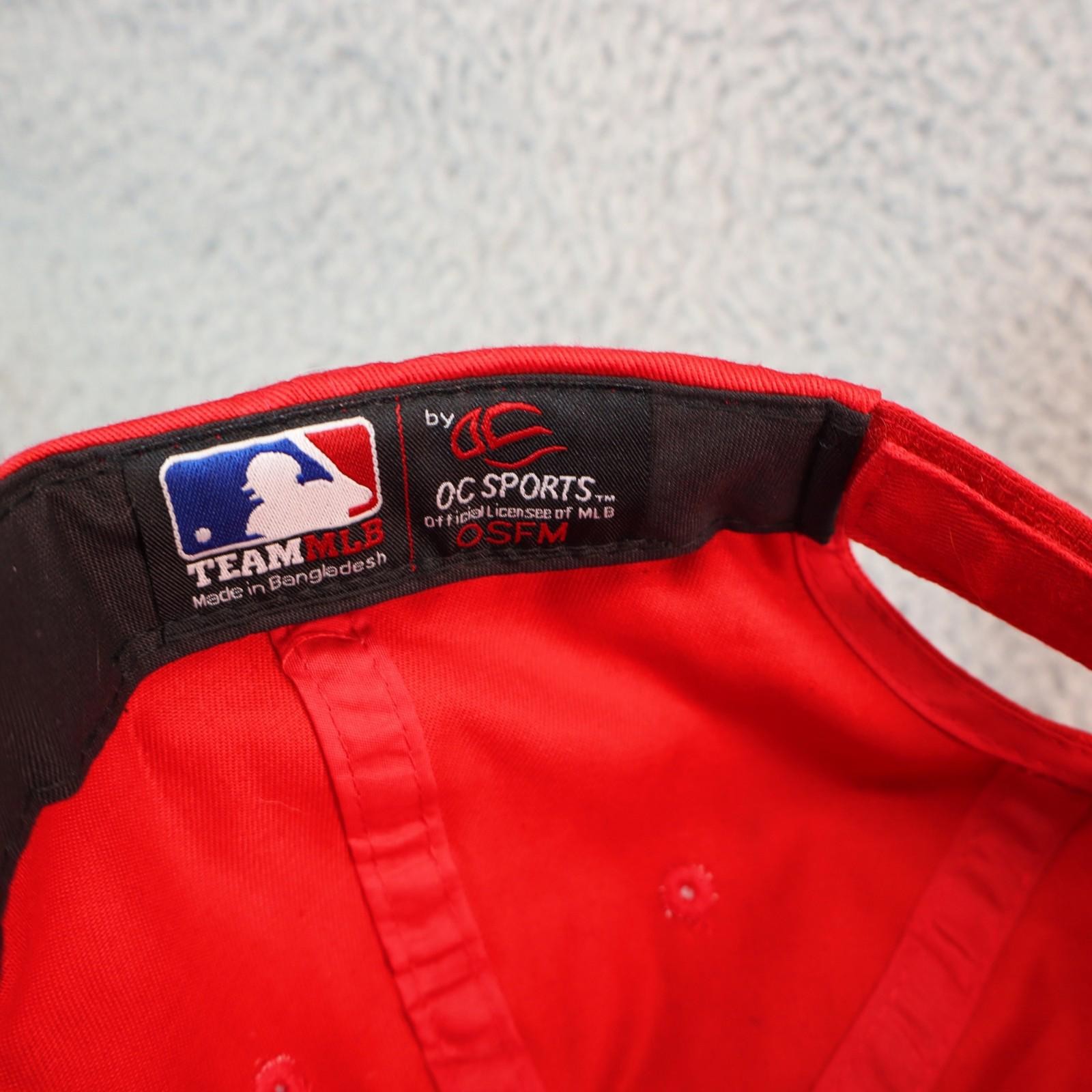Atlanta Braves Hat Cap Strap Back Red MLB Script A