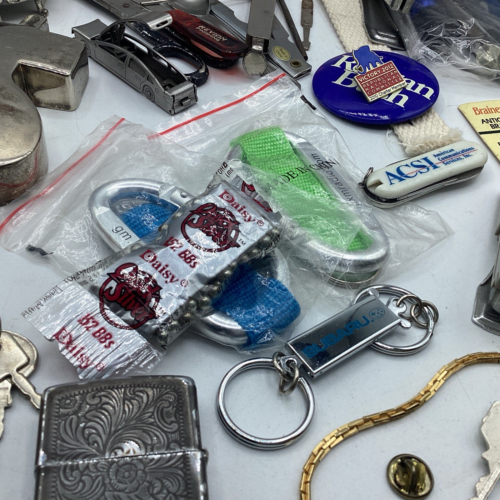 Junk Drawer Vintage Mix Jewlery Knife Lure Zippo Tools