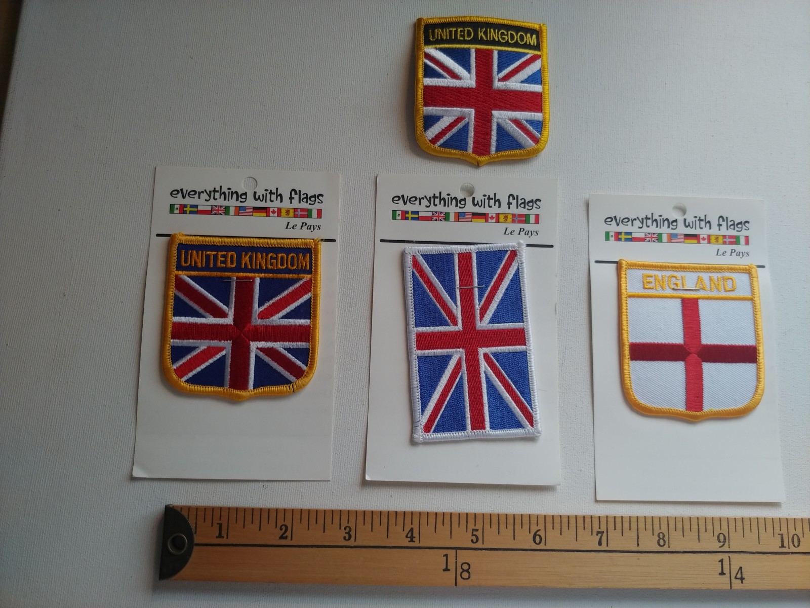 4 RARE 80S ENGLAND UK SOCCER WORLD CUP TRAVEL SOUVENIR PATCH CREST ECUSSON