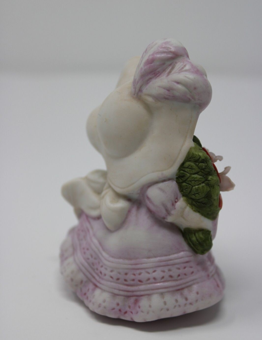 Vintage Schmid Kitty Cucumber Figurine Priscilla 1985 Cat Rose Hat Porcelain