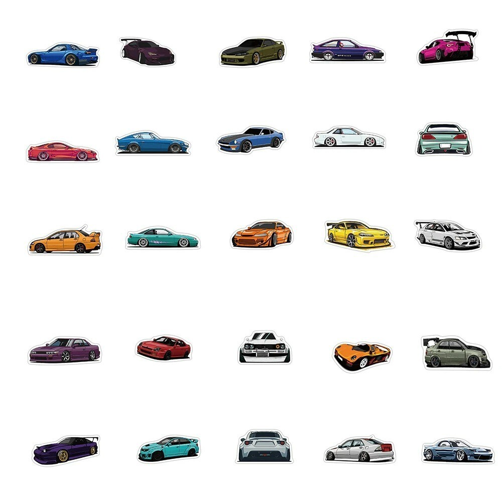 100PCS JDM Retrofit Racing Car Graffiti Stickers Laptop Guitar Luggage New