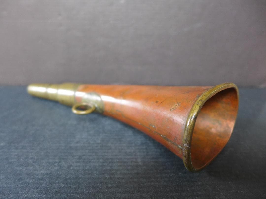 Period piece, old tofu shop’s trumpet, tofu seller’s trumpet, made of copper